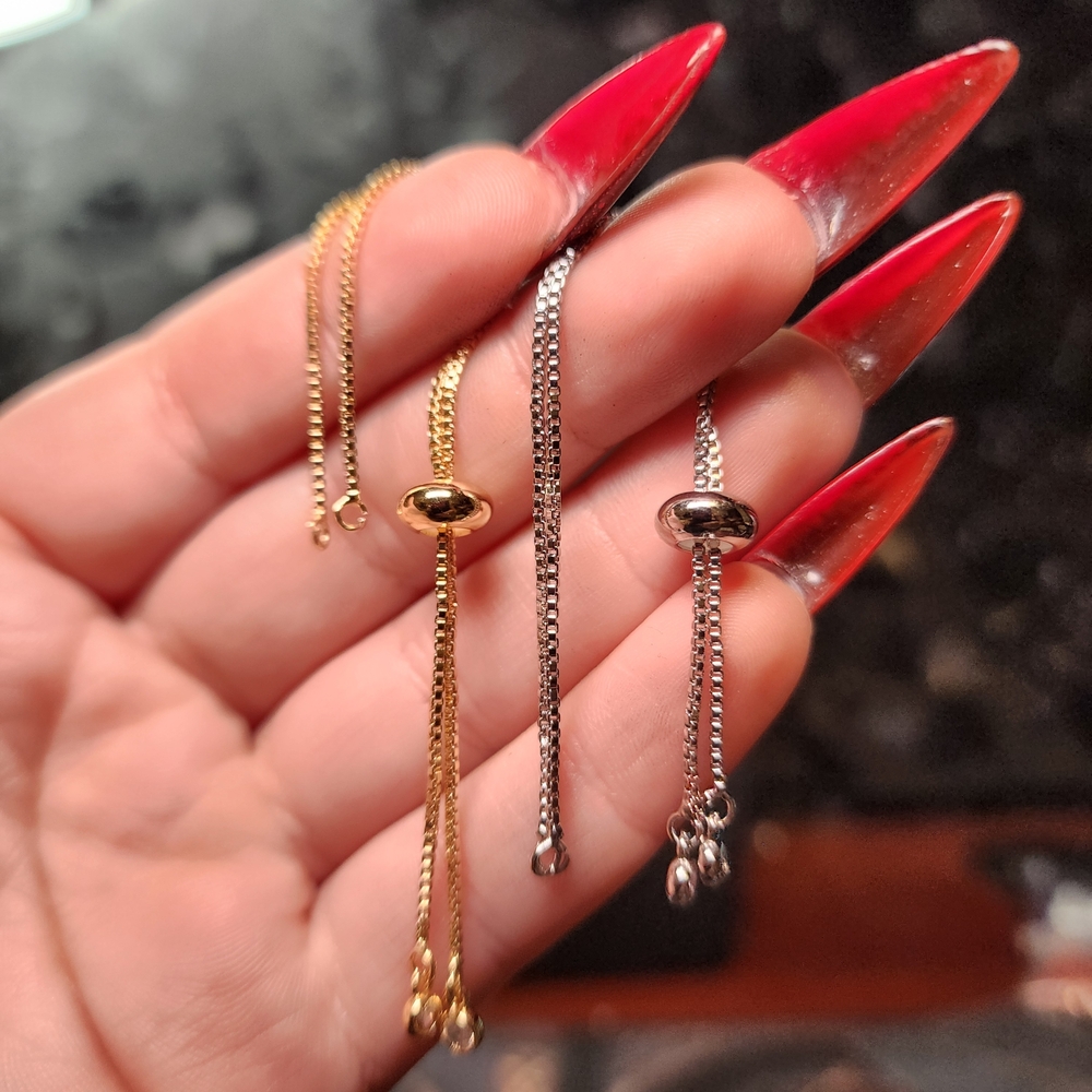 2pcs Bolo Bracelet Blanks With Rhinestone Ends